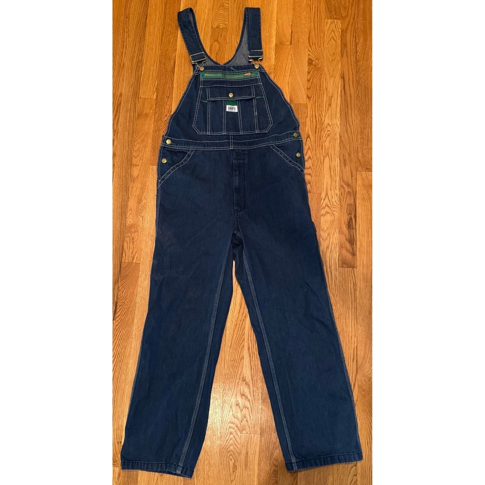 Liberty Denim Bib‎ Overalls Mens 34x30 Blue Cotton Workwear Carpenter Utility
